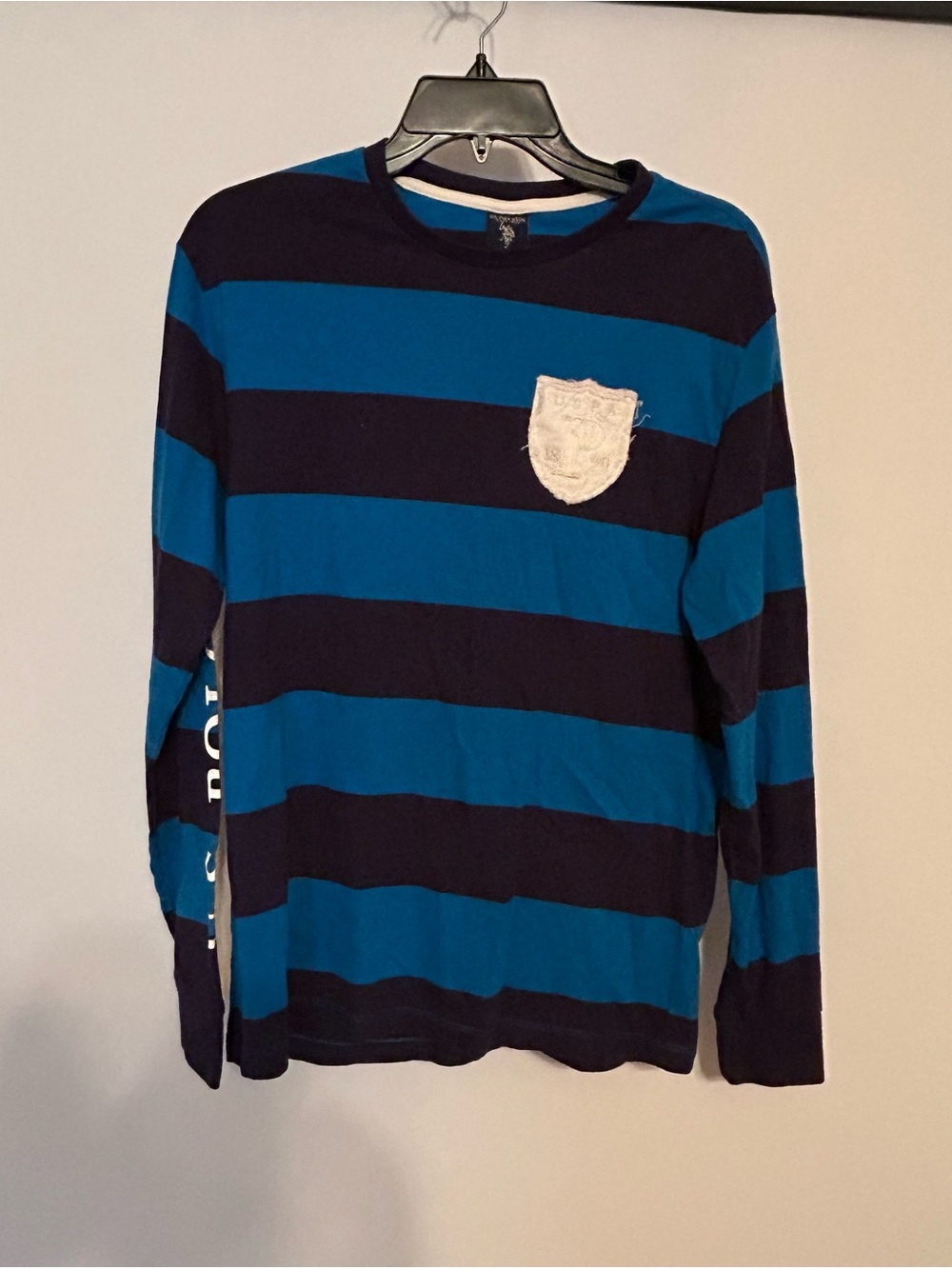 U.S. Polo Assn. Navy and Blue Striped Crewneck Shirt